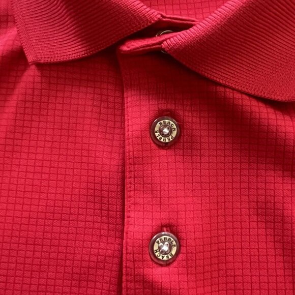 Pebble Beach Performance Mens Golf Polo Shirt Red Short Sleeves Size Medium - Picture 5 of 10